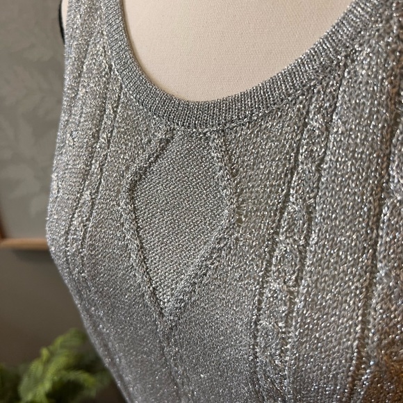 Silver Metallic Sweater Tank small - Picture 2 of 4